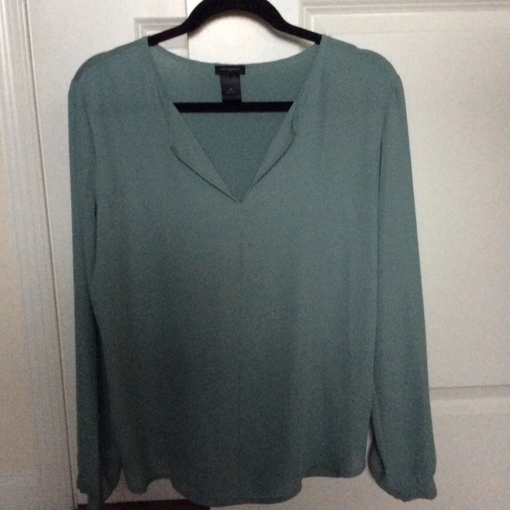 Ann Taylor Long Sleeve Top Light Green M